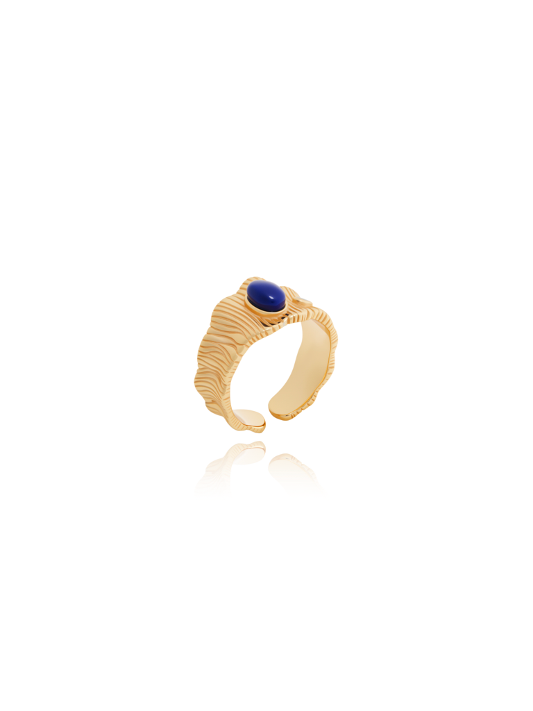 Vintage gold lapis lazuli ring