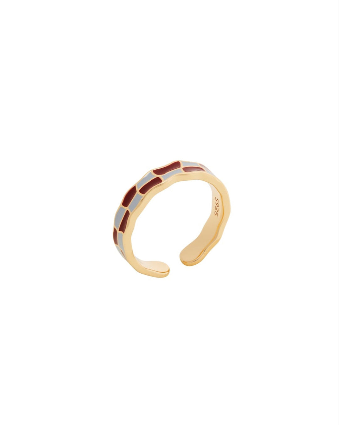 Red and blue design sense dripping glaze ring