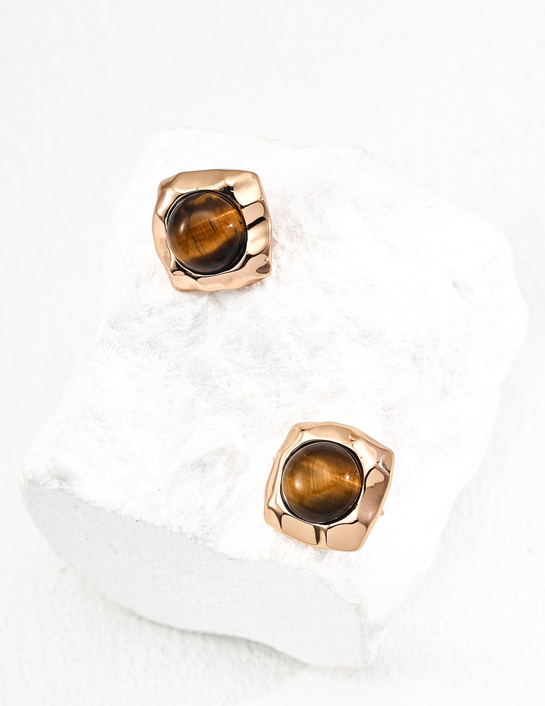 Simple natural tiger eye stone SET