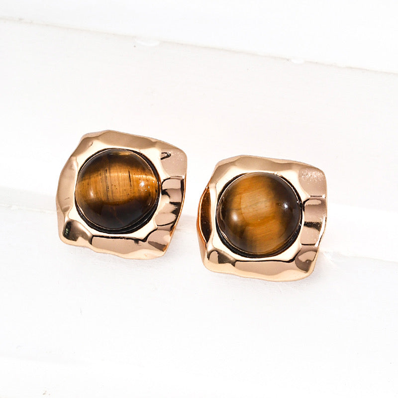 Simple natural tiger eye stone SET