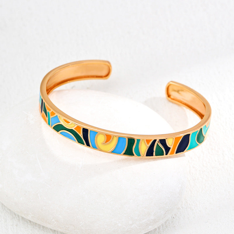 Fashion drop glaze bracelet ring SET